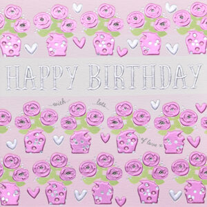 Wendy Jones-Blackett Pink Flowers Birthday Card Q959