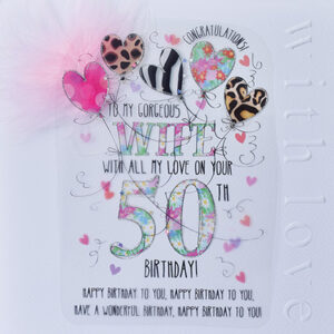 Wendy Jones-Blackett Wife 50th Birthday Card CN1663