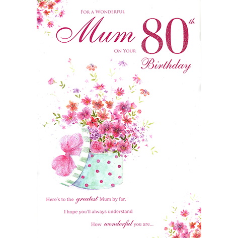 Mum 80th Birthday Card 7687