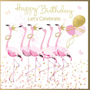 Rush Design Flamingos Birthday Card B17