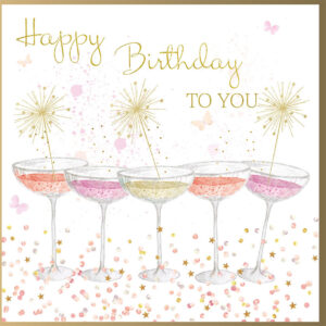 Rush Design Cocktail Glasses Birthday Card B19