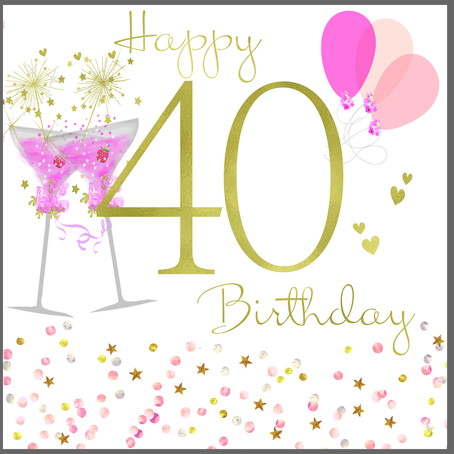 Rush Design 40th Birthday Card BL04A