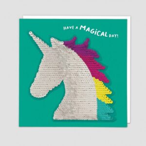 SQ01 Sequins Unicorn Card