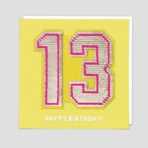 SQ56 Sequins 13th Birthday Card