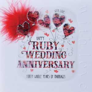 Wendy Jones-Blackett Ruby Wedding Anniversary Card CN1747