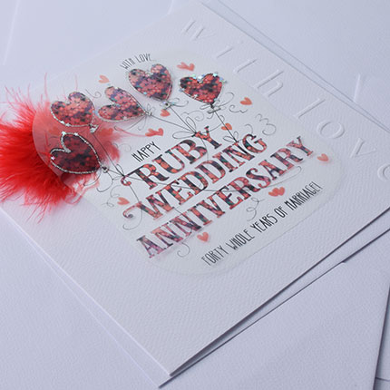 Wendy Jones-Blackett Ruby Wedding Anniversary Card CN1747 - Image 2