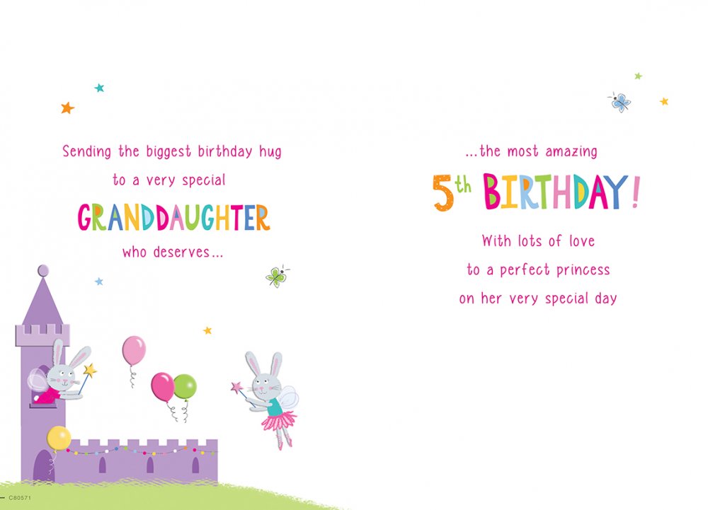 Granddaughter 5th Birthday Card 80571 - Image 2