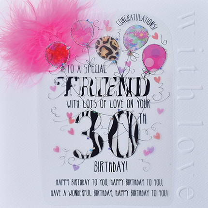 Wendy Jones-Blackett Friend 30th Birthday Card CN1692