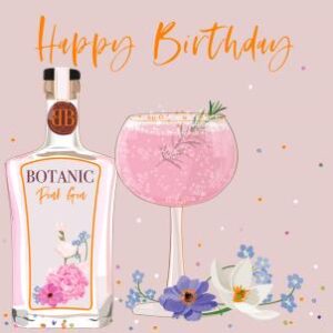 Belly Button Designs Gin Birthday Card ELE08