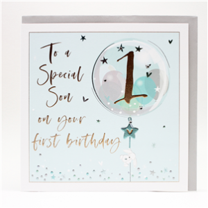 Belly Button Son 1st Birthday Card LXE118