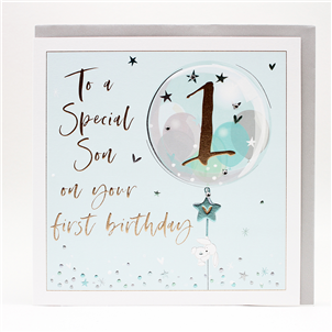 Belly Button Son 1st Birthday Card LXE118