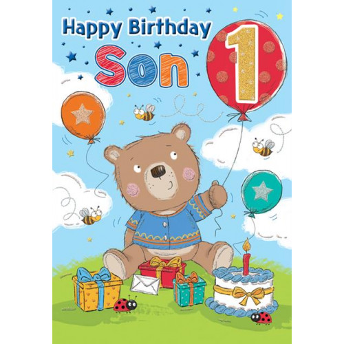 Son 1st Birthday Card 80102