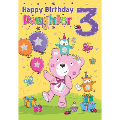 Daughter 3rd Birthday Card 80110