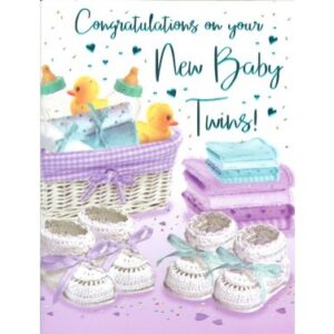 Congratulations Baby Twins Card 80242