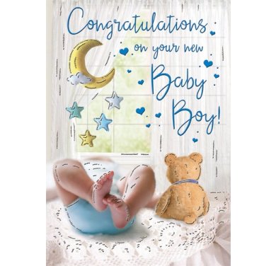 New Baby Boy Card 80429