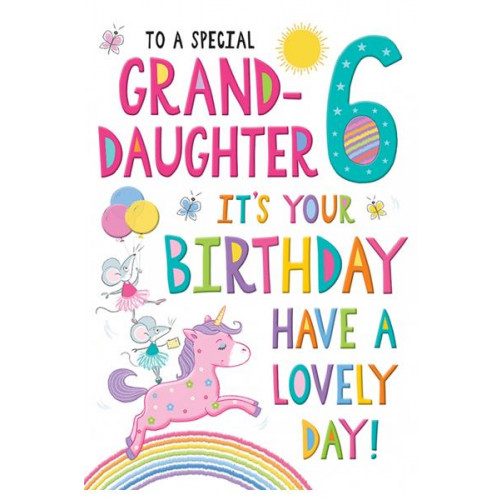 Granddaughter 6th Birthday Card 80572