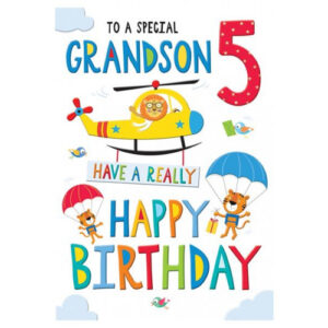 Grandson 5th Birthday Card 80577