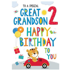 Great Grandson 2nd Birthday Card 80583