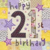 Blue Eyed Sun 21st Birthday Card A37
