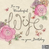 Blue Eyed Sun Wife Birthday Card BD22