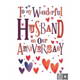 Blue Eyed Sun husband Anniversary Card JL32