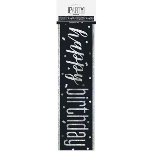 Happy Birthday & Age Banners - Black