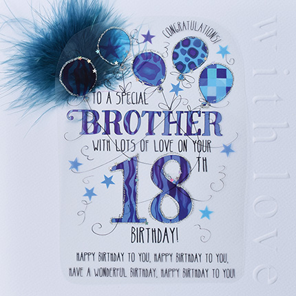 Wendy Jones-Blackett Brother 18th Birthday Card CN1686