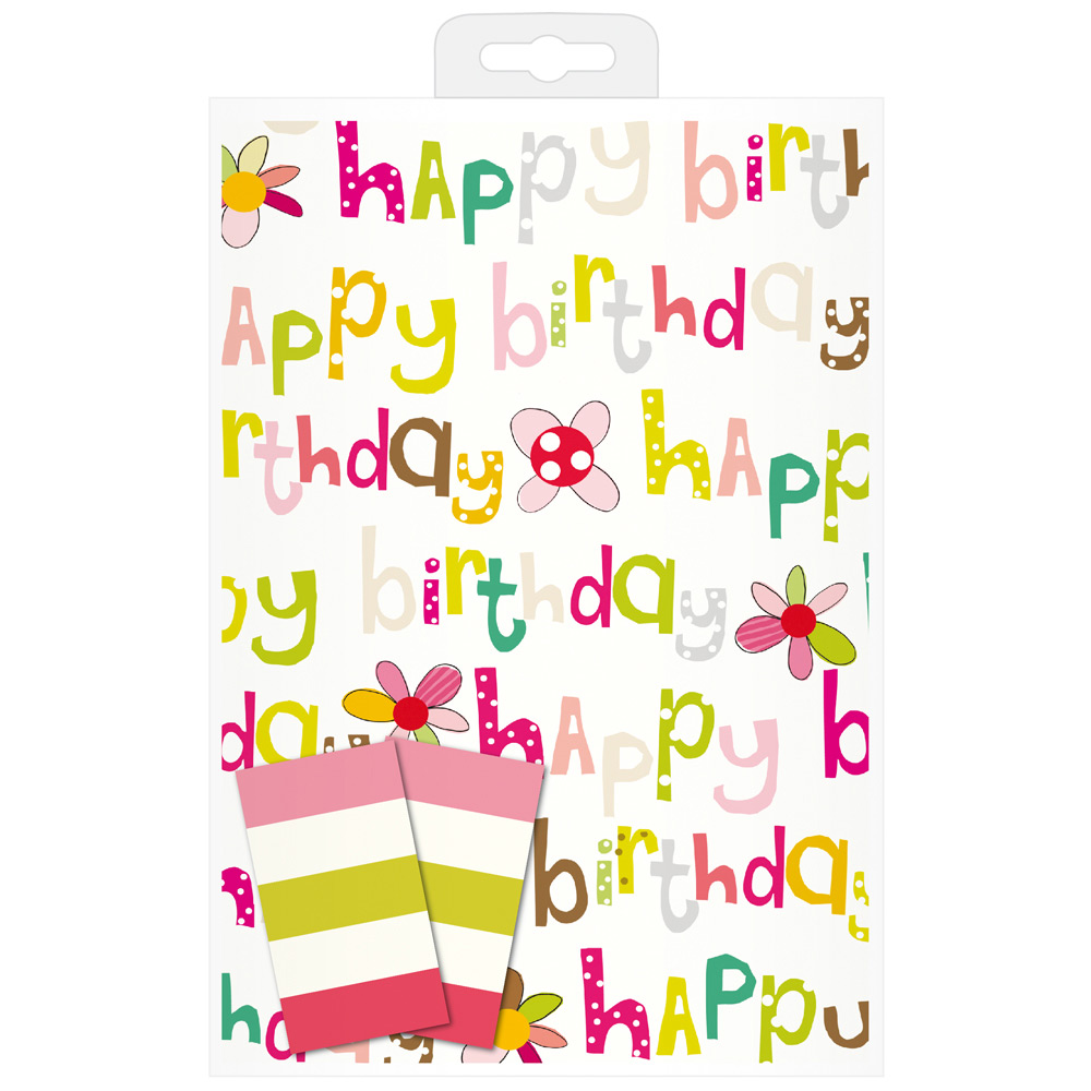 Caroline Gardner Happy Birthday Gift Wrap Pack WGW21