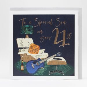 Belly Button Son 21st Birthday Card LXE128