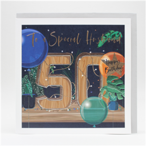 Belly Button Husband 50th Birthday Card LXE130