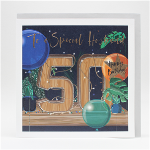 Belly Button Husband 50th Birthday Card LXE130