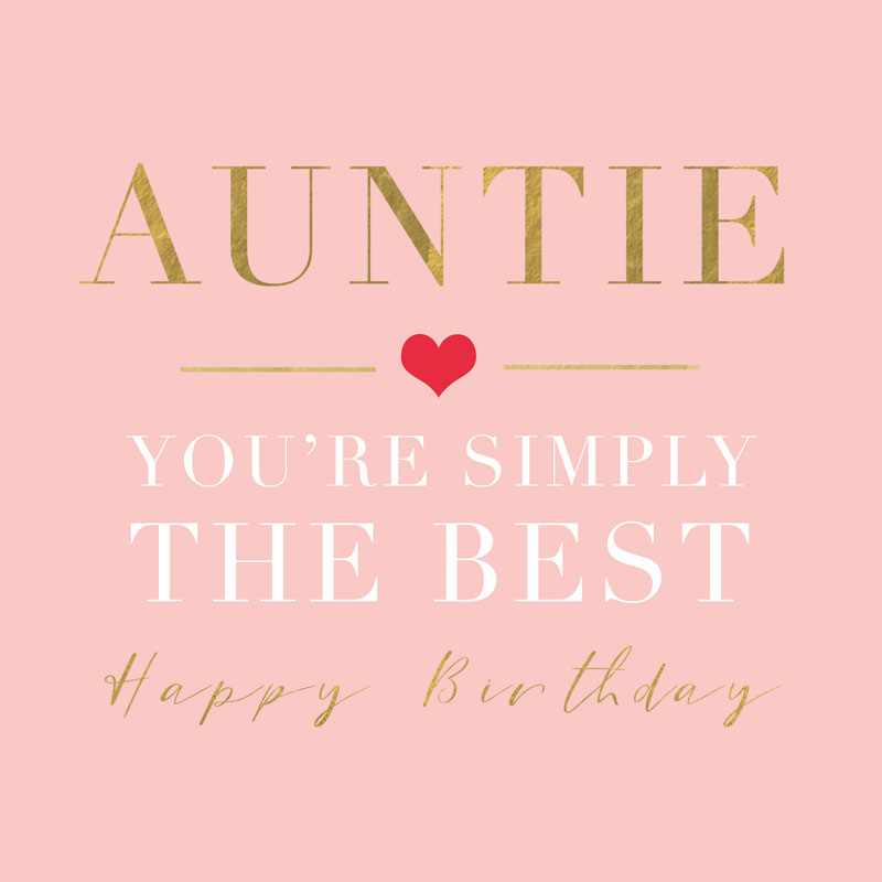 Hammond Gower Auntie Birthday Card PNK025