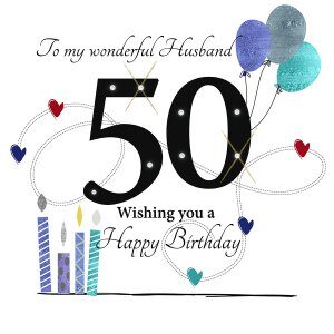 Rush Design Husband 50th Birthday Card ESL20