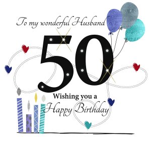 Rush Design Husband 50th Birthday Card ESL20