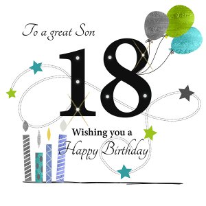Rush Design Son 18th Birthday Card ESL25