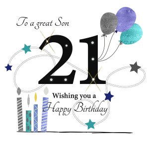 Rush Design Son 21st Birthday Card ESL26
