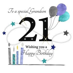 Rush Design Grandson 21st Birthday Card ESL30