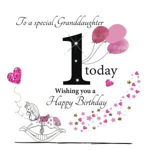 Rush Design Granddaughter 1st Birthday Card ESL66