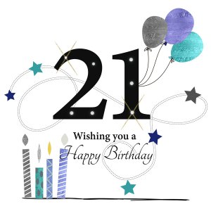 Rush Design 21st Birthday Card ESL72
