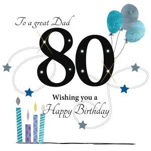 Rush Design Dad 80th Birthday Card ESL91