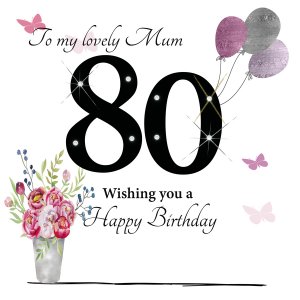 Rush Design Mum 80th Birthday Card ESL96