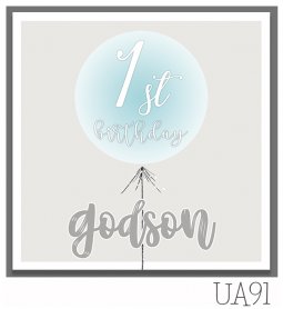 Tracey Russell Godson 1st Birthday Card UAL91