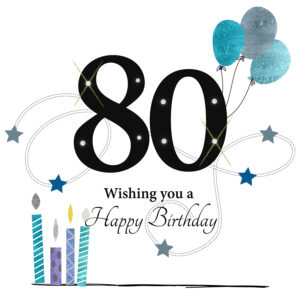 Rush Design 80th Birthday Card ESL86