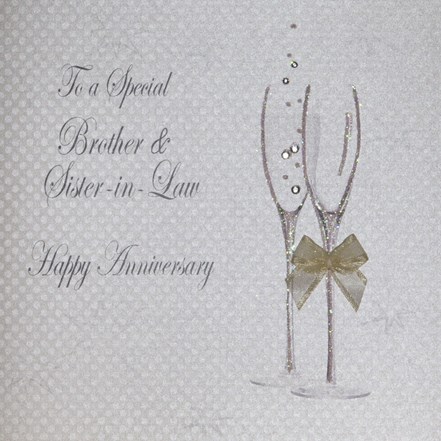Brother & Sister In Law Anniversary Card - White Cotton BD76