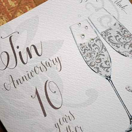 10th Anniversary Card - White Cotton DT110 - Image 3