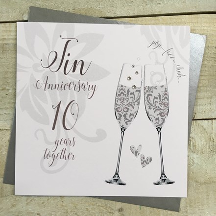 10th Anniversary Card - White Cotton DT110 - Image 2