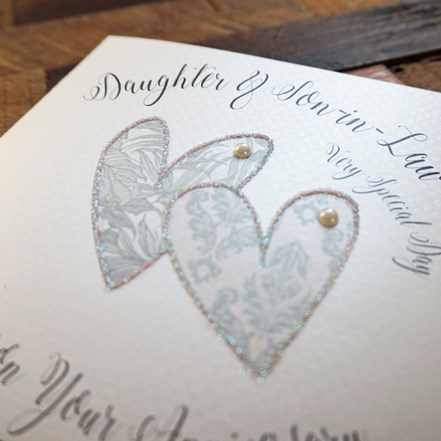 Daughter & Son In Law Anniversary Card - White Cotton SS62 - Image 3
