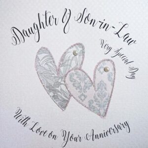 Daughter & Son In Law Anniversary Card - White Cotton SS62