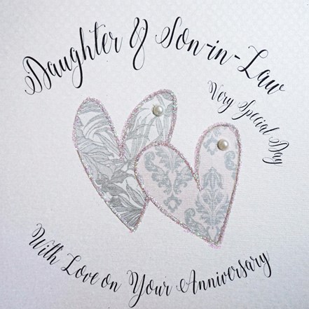 Daughter & Son In Law Anniversary Card - White Cotton SS62
