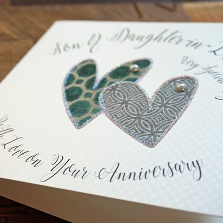 Son & Daughter In Law Anniversary Card - White Cotton SS63 - Image 2
